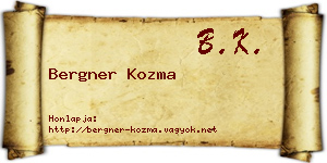 Bergner Kozma névjegykártya